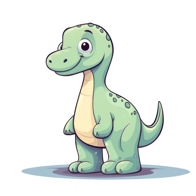 PSD cute kleine brontosaurus isoliert cartoon-stil illustration für kinder und babys