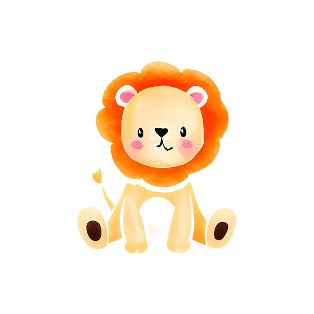 PSD cute lion illustration clipart sticker. il est très bien fait.