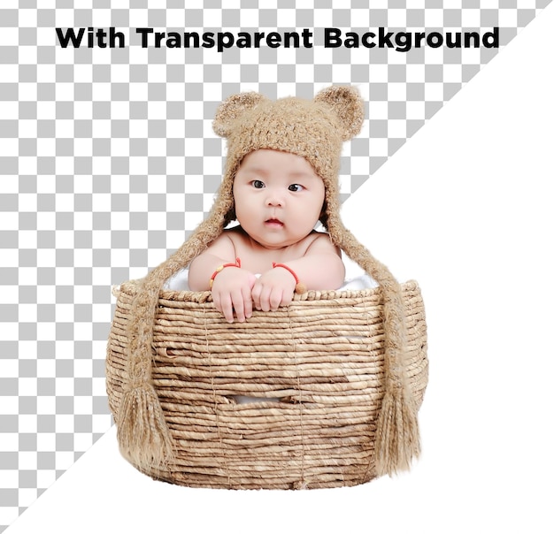 Cute Little Baby PNG PSD Isolado em fundo transparente