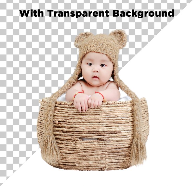 PSD cute little baby png psd isolated on transparent background