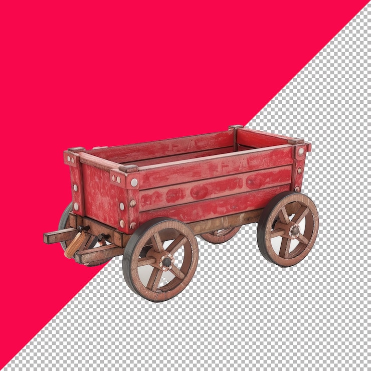 PSD cute little red wagon 3d dibujos animados aislados con fondo blanco png psd