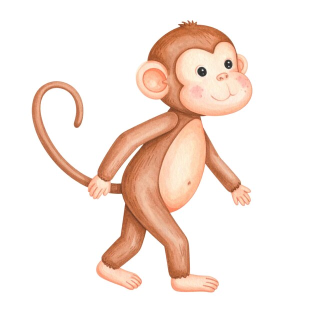 Cute monkey illustration with playful expression