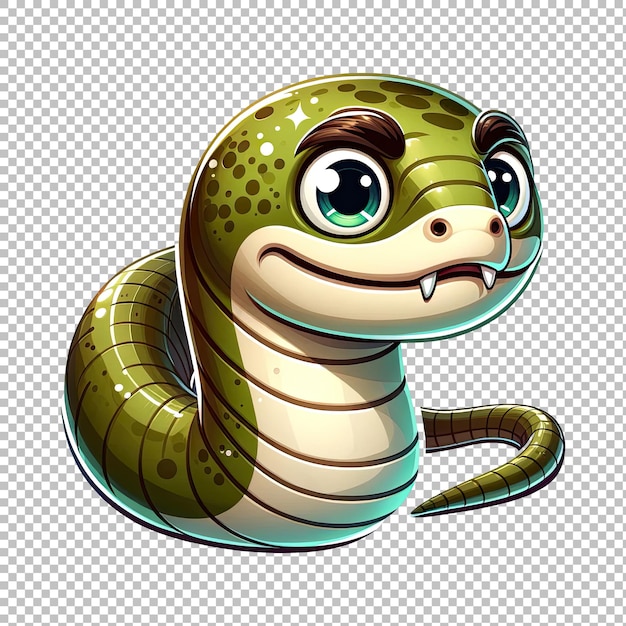 PSD cute moray eel personagem de desenho animado clipart