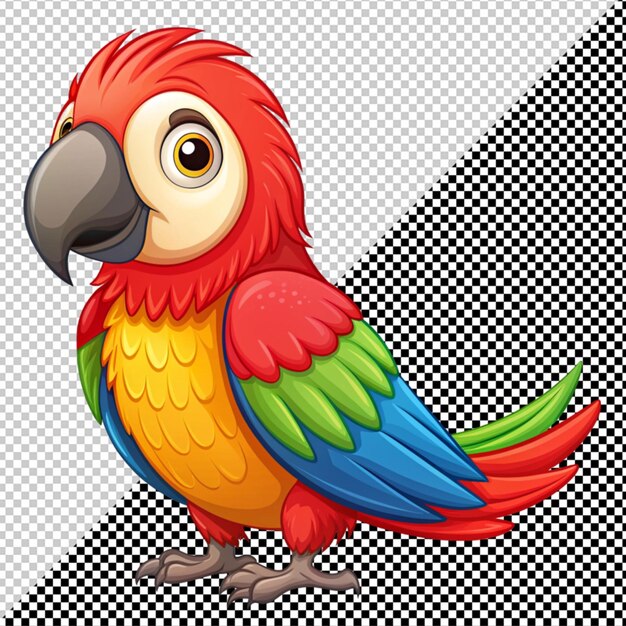 PSD cute parrot vector on transparent background