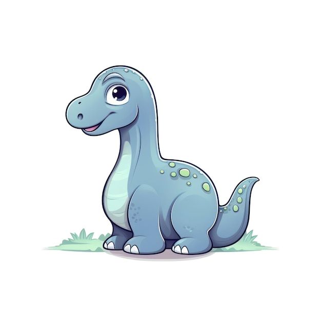 PSD cute pequeno apatosaurus isolado ilustração de estilo de desenho animado para crianças e bebês