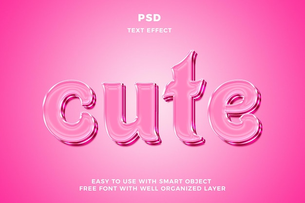 Cute Pink 3D Text Effect
