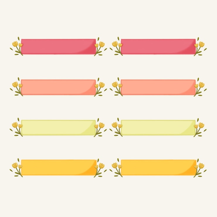 PSD cute pink and orange label with beauty floral for journal decoration