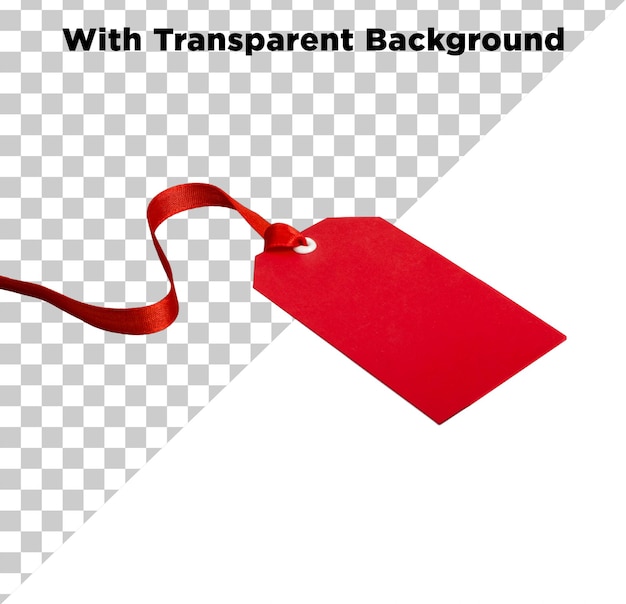 Cute Red Label ou Gift Tag ou Price Tag PNG PSD Isolado em Fundo Transparente