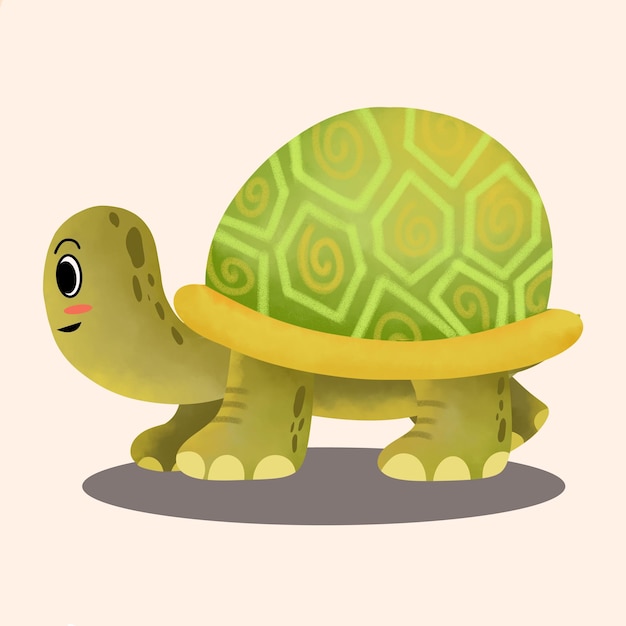 Cute Turtle Aquarelle Style Cute dessins animés pour les enfants