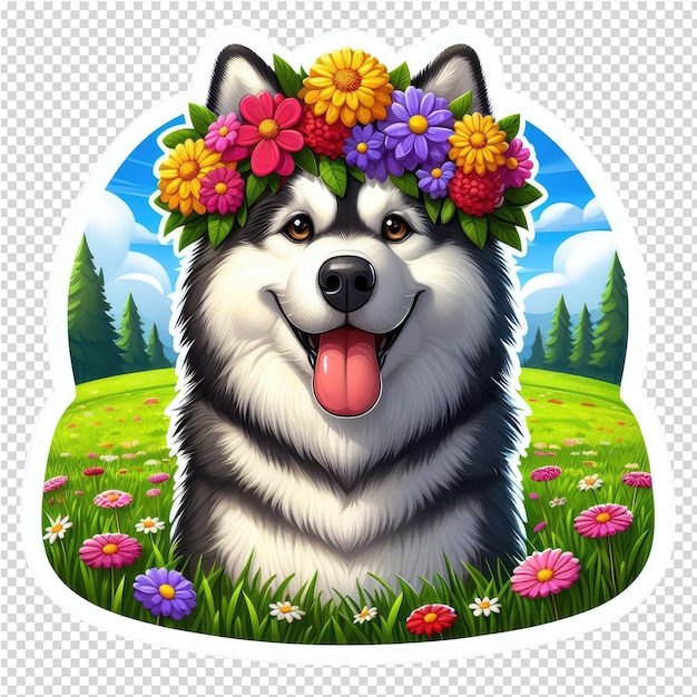 PSD cuteness overload hundensticker mit durchsichtigem hintergrund