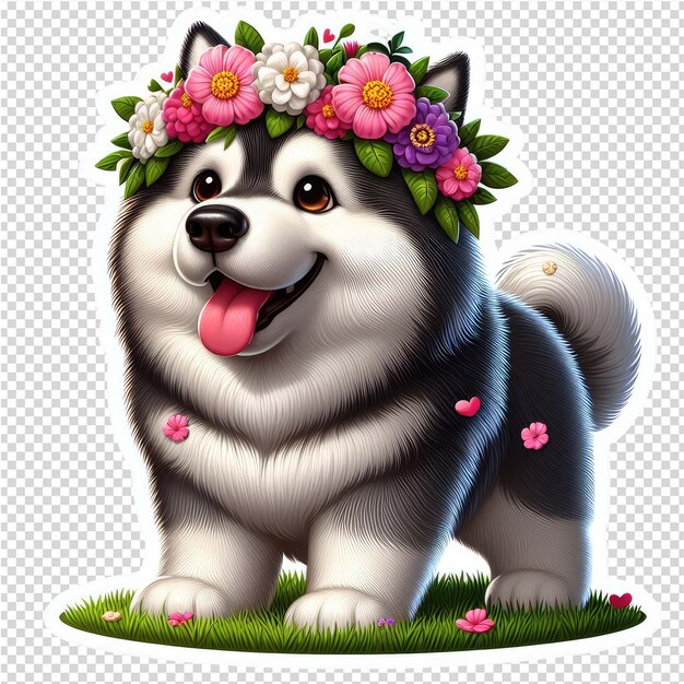 PSD cuteness overload hundensticker mit durchsichtigem hintergrund