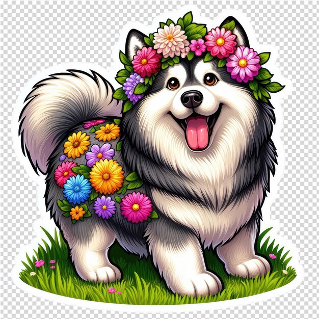 PSD cuteness overload hundensticker mit durchsichtigem hintergrund