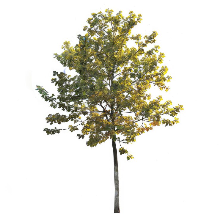 PSD cutout autumn tree on transparent background