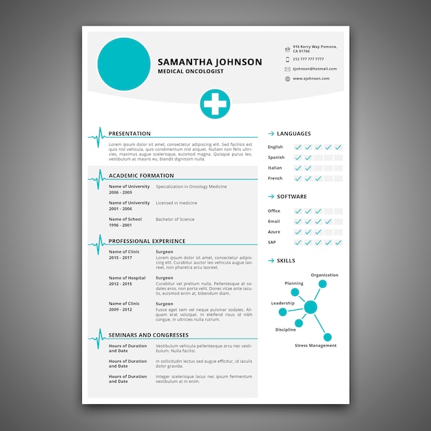 Cv Maquette Pour Le Travail De Soins De Santé