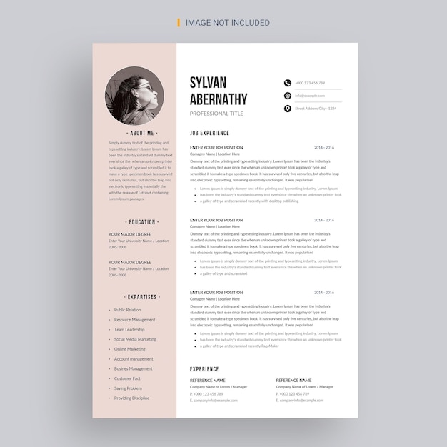 PSD cv minimaliste ou modèle de cv