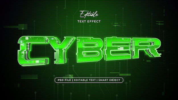 Cyber-bearbeitbarer texteffektstil premium psd