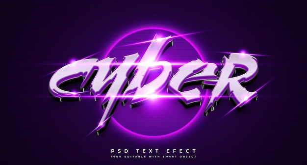 Cyber monday efecto de texto editable 3d