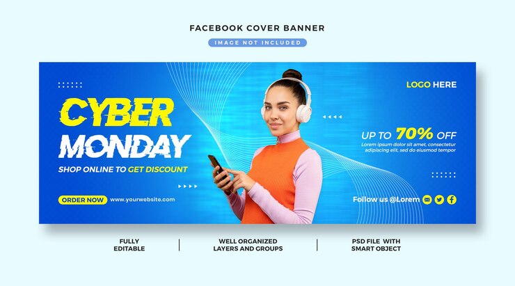 PSD cyber monday facebook-cover-banner-vorlage