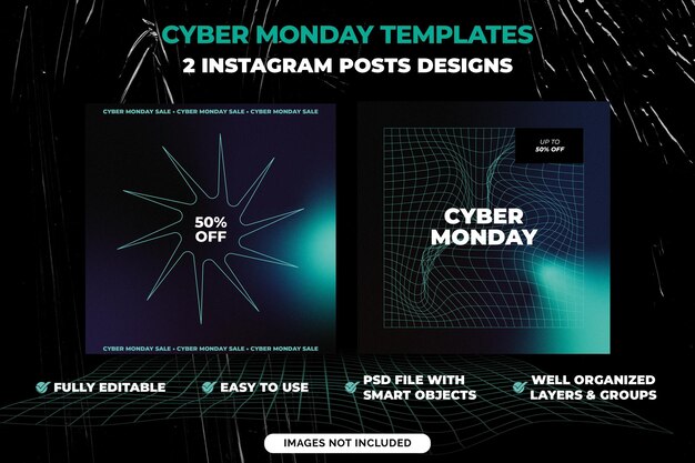 PSD cyber monday instagram posts vorlagen social media designs vol 8