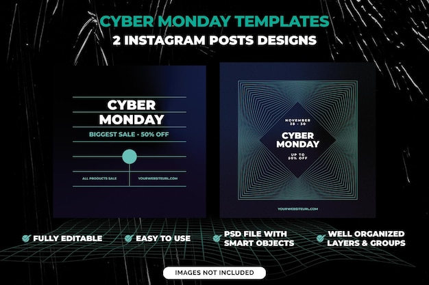 PSD cyber monday instagram posts vorlagen social media designs vol 9