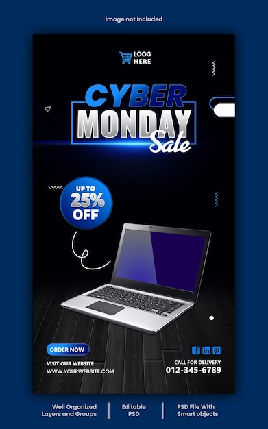 Cyber monday-instagram-story-design-vorlage