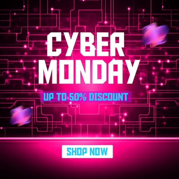 Cyber monday-social-media- oder instagram-beitragsvorlage