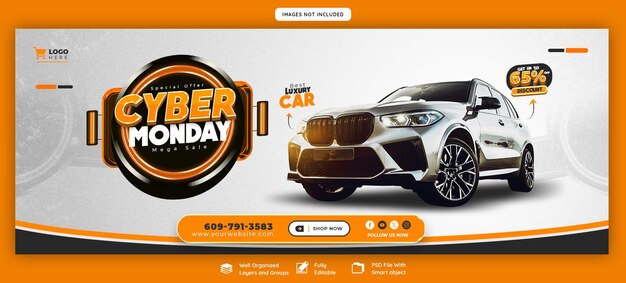 PSD cyber monday super sale facebook cover-banner-vorlage