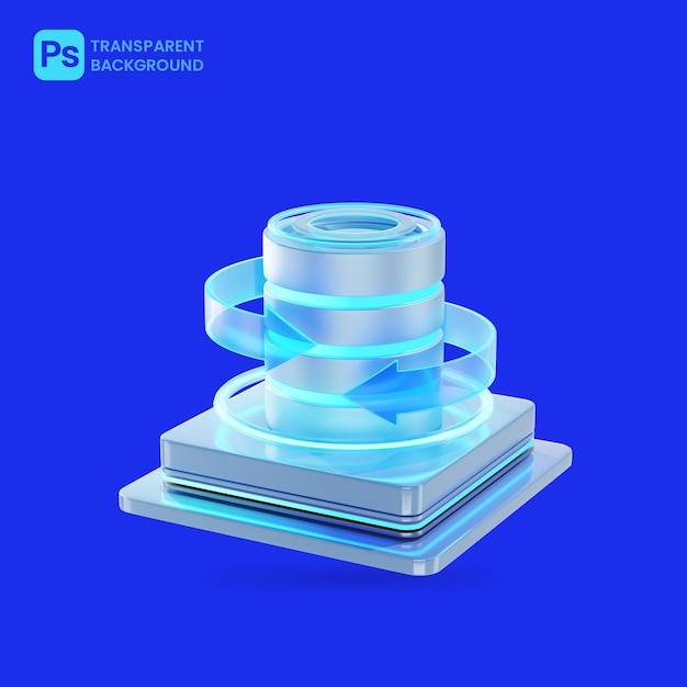 Cyber security of database system and circle glass arrow