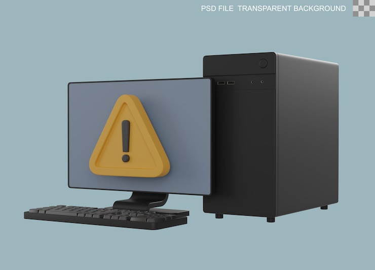 PSD cyber-sicherheitscomputer mit schild und vorhängeschloss 3d-render