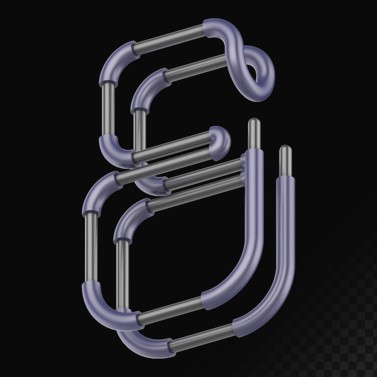 PSD cyber-stil isolierter 3d-render-buchstabe 8