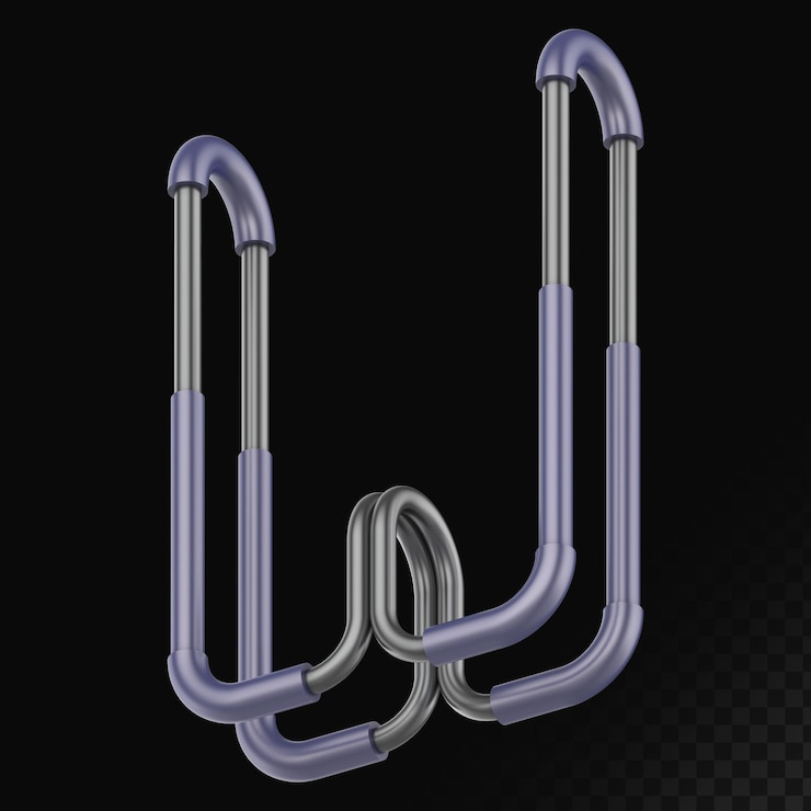 PSD cyber-stil isolierter 3d-render-buchstabe w