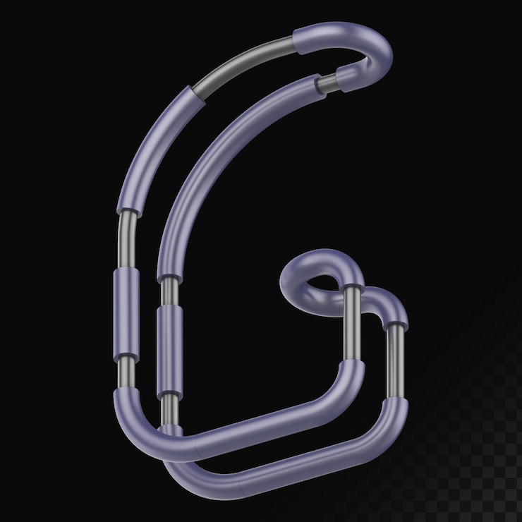 PSD cyber style aislado 3d render letra g