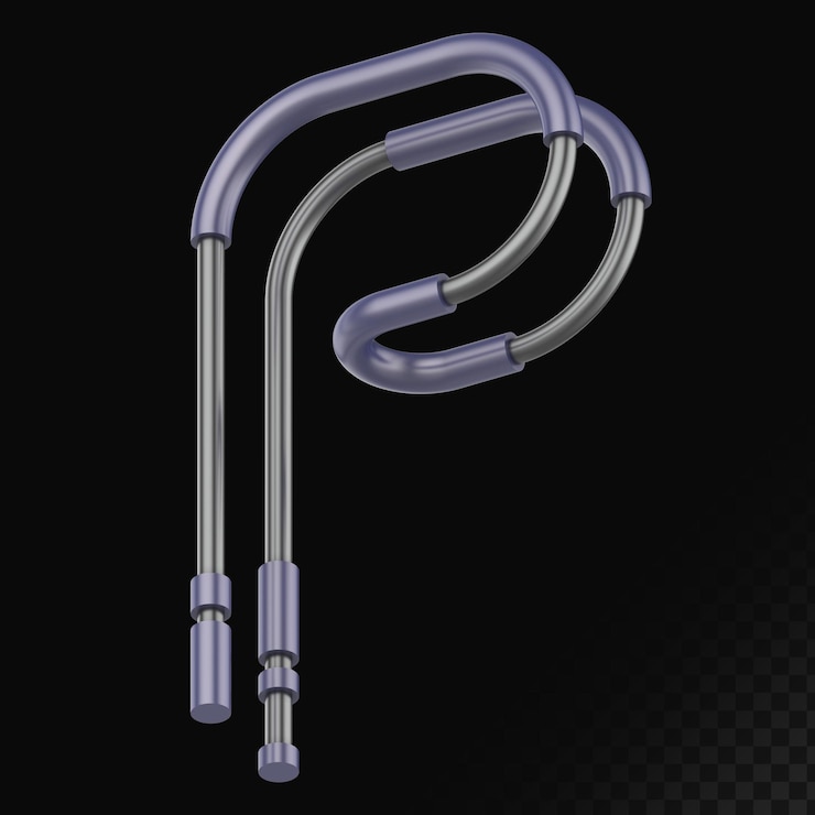 PSD cyber style isolé rendu 3d lettre p