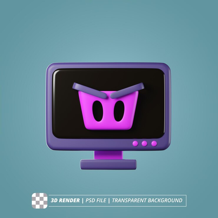 PSD cybermonday basket 3d render images isoladas (imágenes aisladas en 3d) el juego se desarrolla en el mundo de la computadora.
