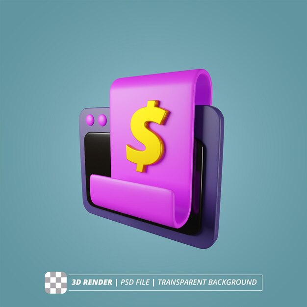 CYBERMONDAY-Transaktionsrechnung 3D-Rendering von isolierten Bildern