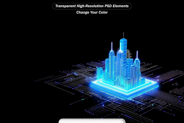 PSD cyberpunk ai tabla de circuitos tecnología de fondo