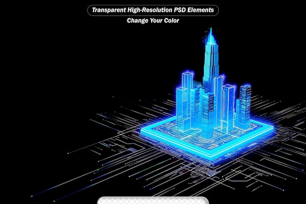 PSD cyberpunk ai tabla de circuitos tecnología de fondo