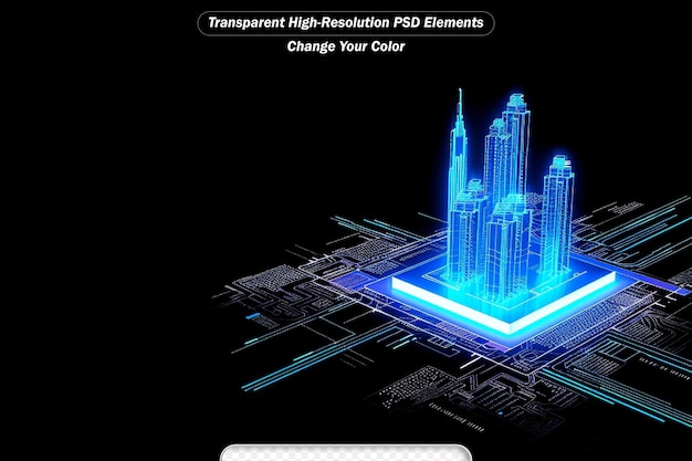 PSD cyberpunk ai tabla de circuitos tecnología de fondo