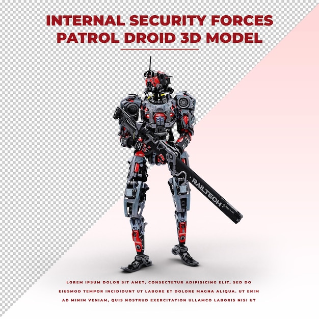 Cyberpunk future tech forças de segurança interna patrol droid