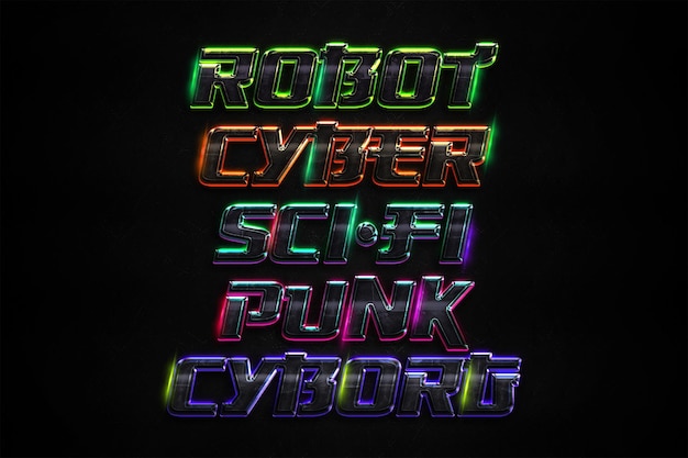 Cyberpunk-Futuristisch High-Tech-Photoshop-Text-Effekte Intelligentes Objekt