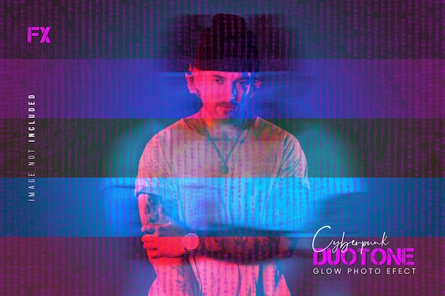 PSD cyberpunk-glitch-fotoeffekte