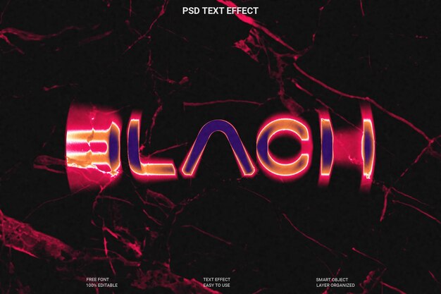 Cyberpunk Neon Text Effect PSD