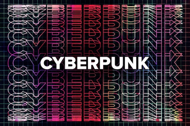 Cyberpunk-Retro-Texteffekte mit Schichten