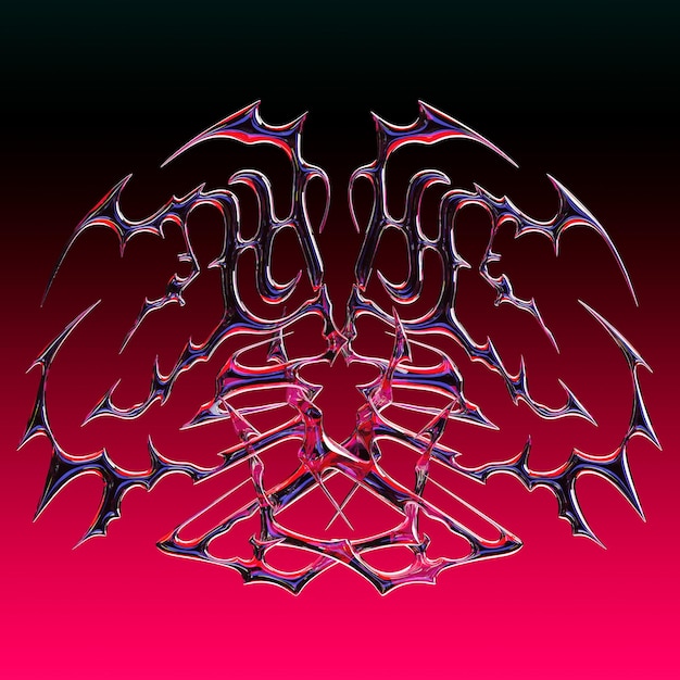 Cyberpunk Wings A Glossy Metallic Abstract Design