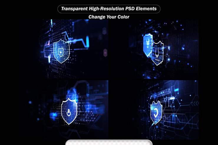 PSD cybersecurity conceito de tecnologia de proteção de dados conexão à internet rede on-line