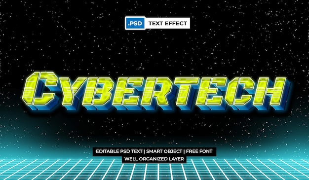 Cybertech-Texteffekt mit zukünftigem Techno-Stil