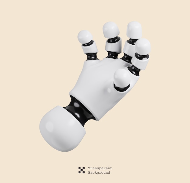 Cyborg-Arm-Symbol isolierte KI-Unterstützung und künstliche Intelligenz 3D-Rendering