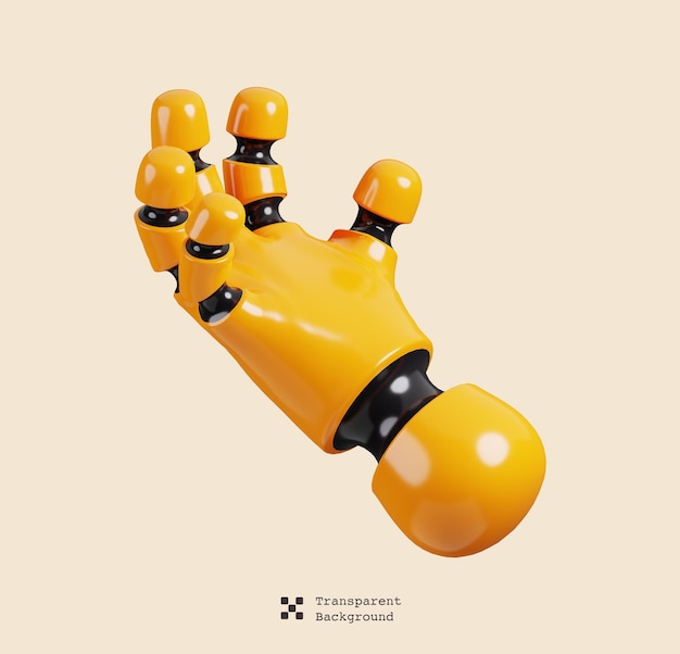 Cyborg-Arm-Symbol isolierte KI-Unterstützung und künstliche Intelligenz 3D-Rendering