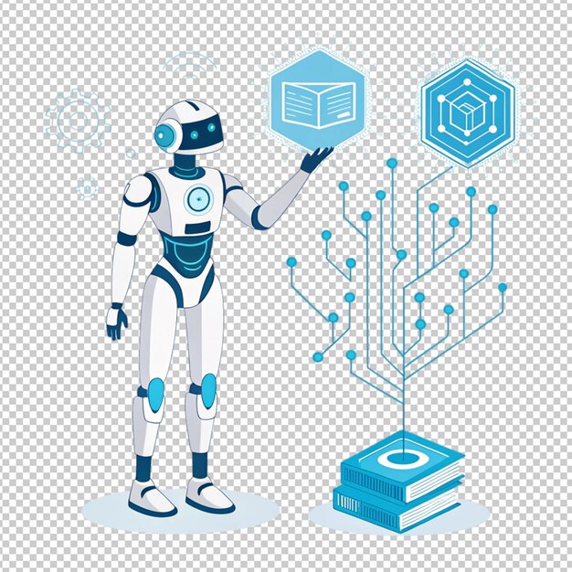 Cyborg robot d render automatización de procesos robóticos análisis de datos RPA en la sala de servidores generativo aigener