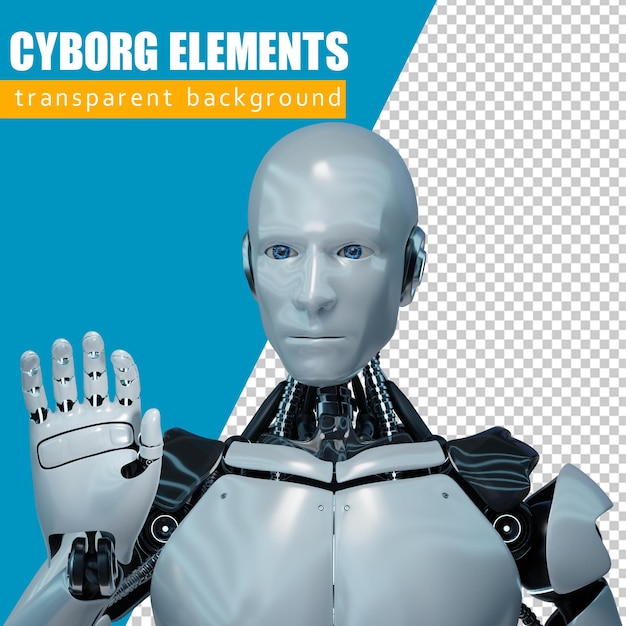 Cyborg tampan dan penuh gaya. Pria futuristik. Render 3D Robot